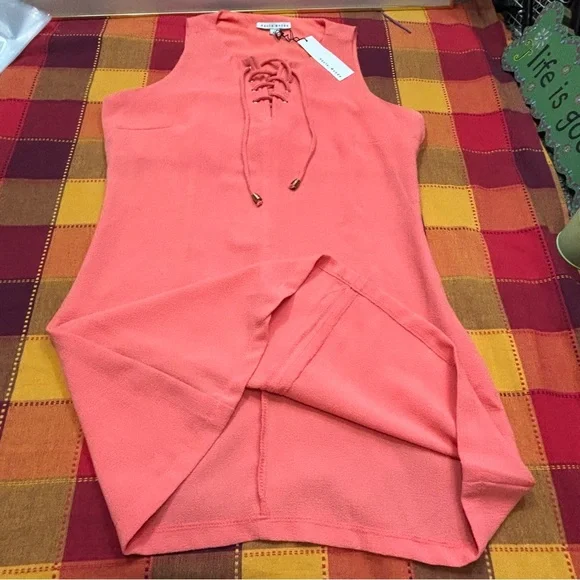 Coral Sleeveless Lace-Up dress - Picture 10 of 12